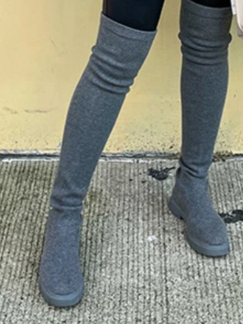 Over-the-Knee Knit Boots - Brown